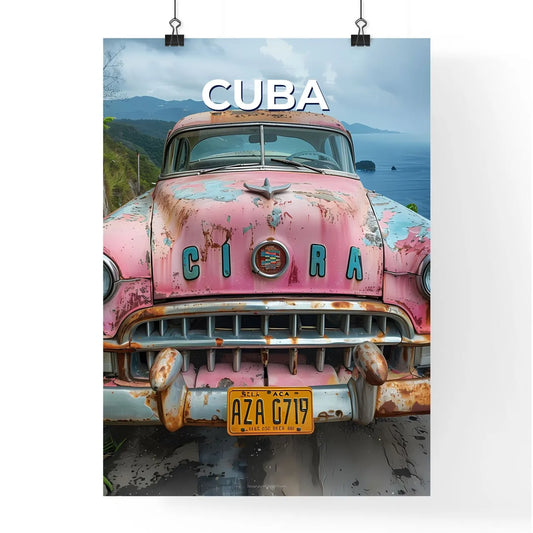 Vibrant Pink Car Painting Poster