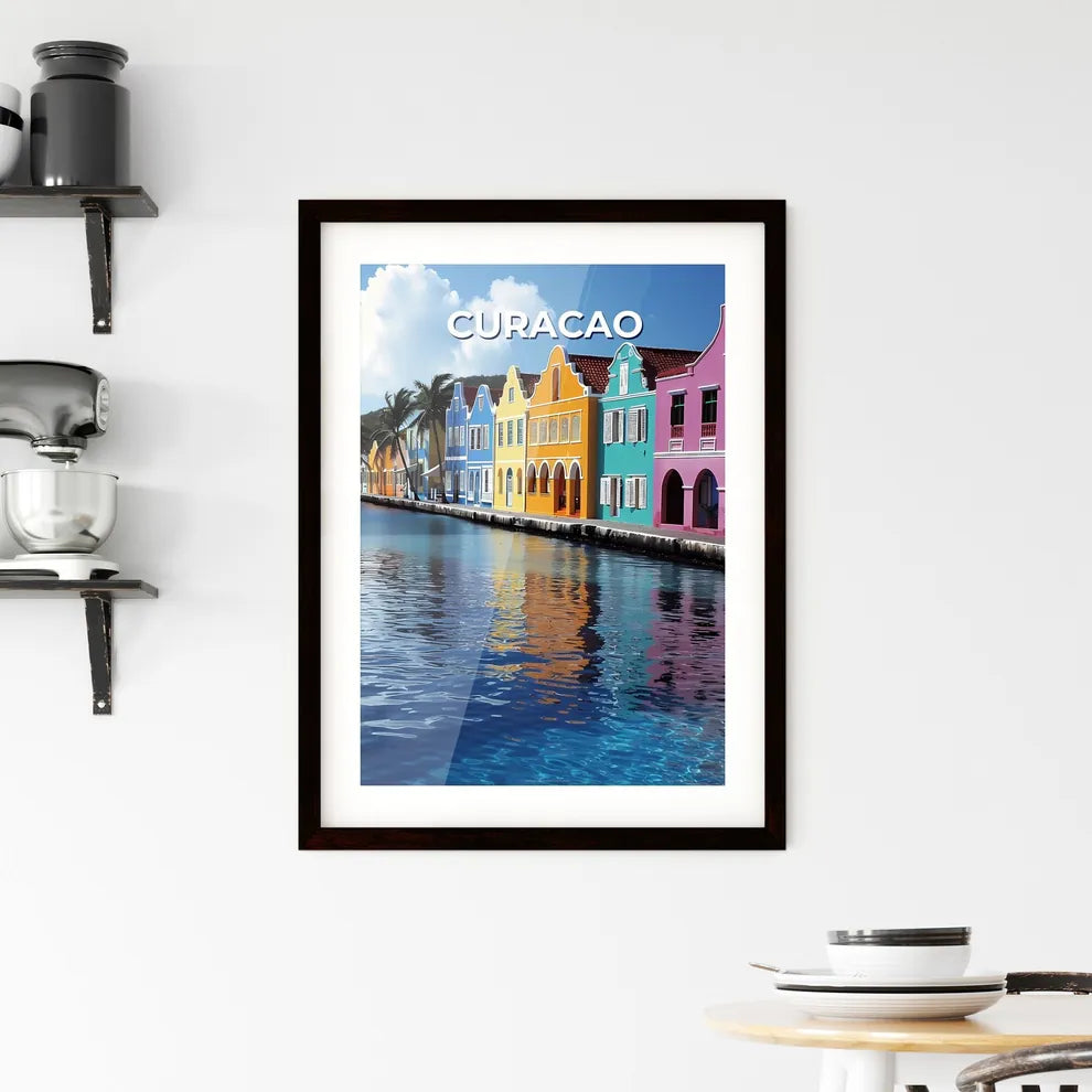 Colorful Painted Cityscape, Willemstad, Curacao, Antillean Islands, Caribbean Sea Custom Print