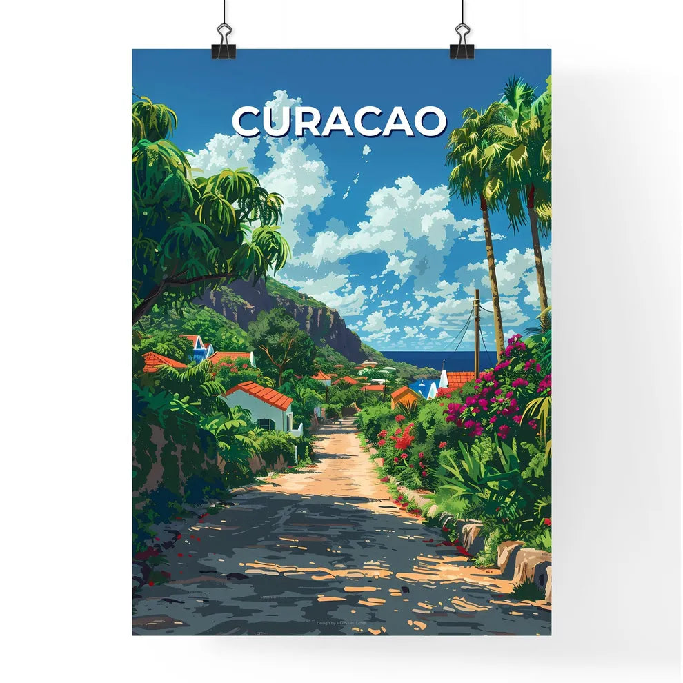 Caribbean Artistic Roadside View - Curacao C Poster