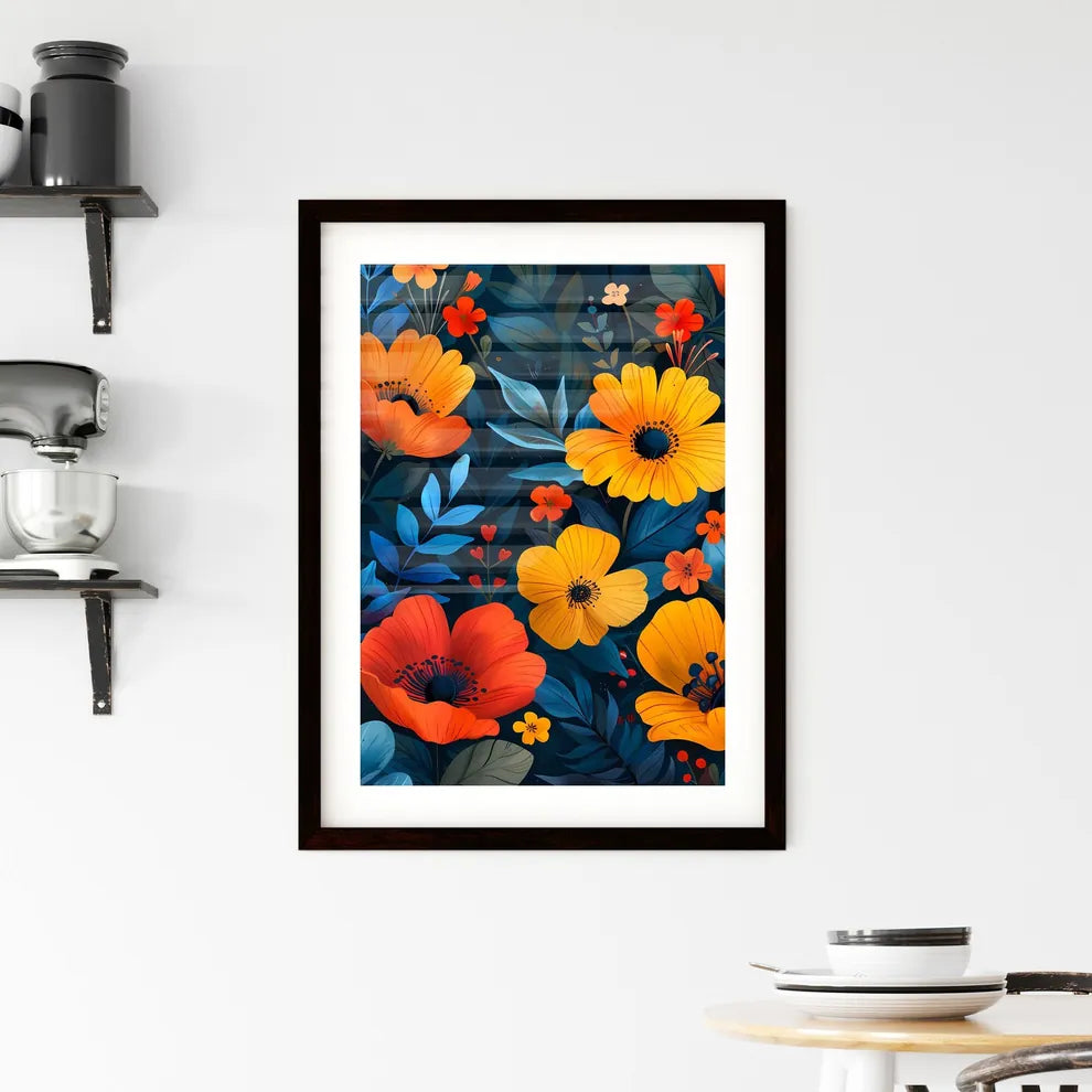 Colorful bohemian pillow print design with f Framed Print