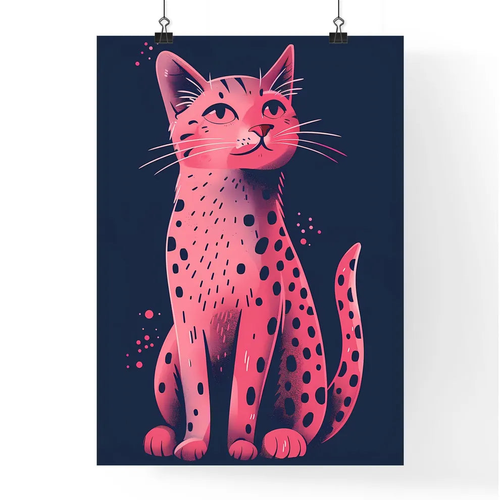 Pink Leopard Spotted Cat Full Poster