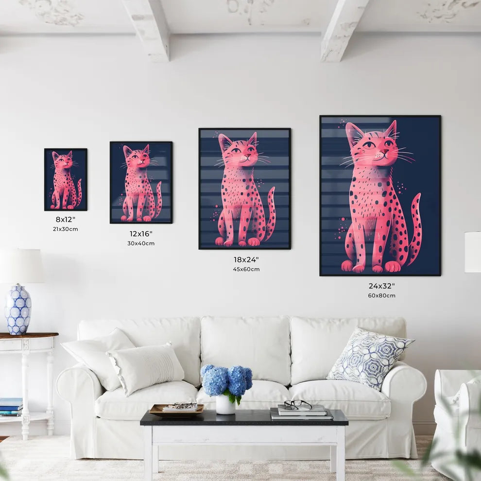 Pink Leopard Spotted Cat Full Size Chart