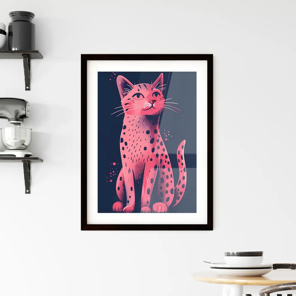 Pink Leopard Spotted Cat Full Framed Print