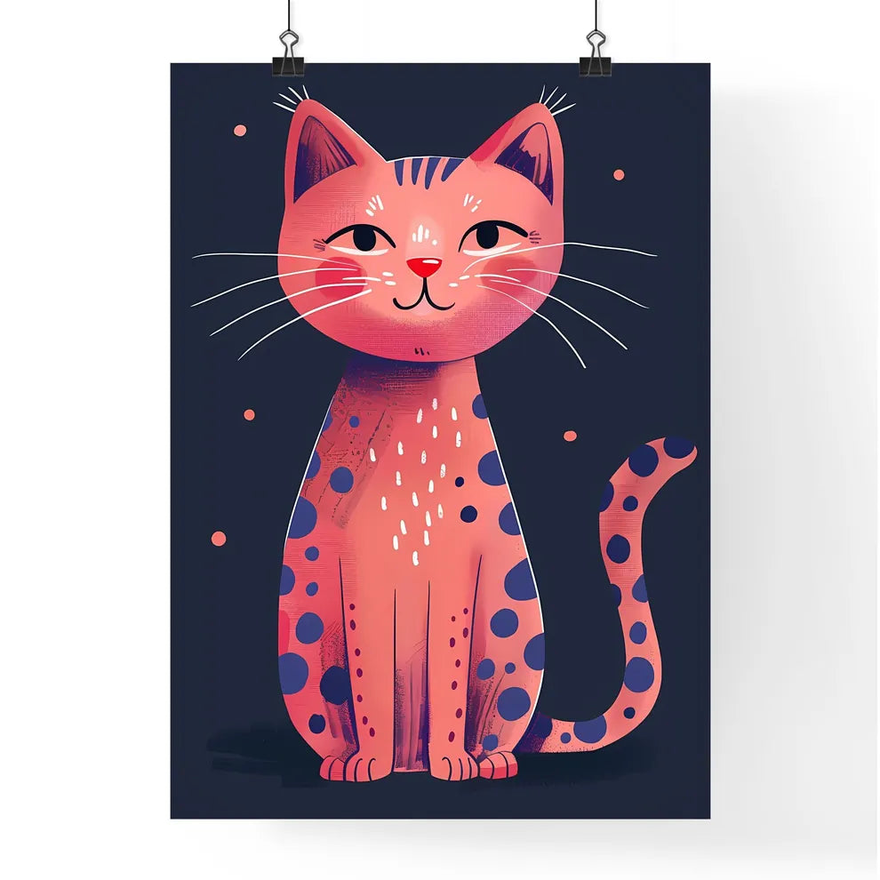 Adorable Pink Feline: Vibrant Poster