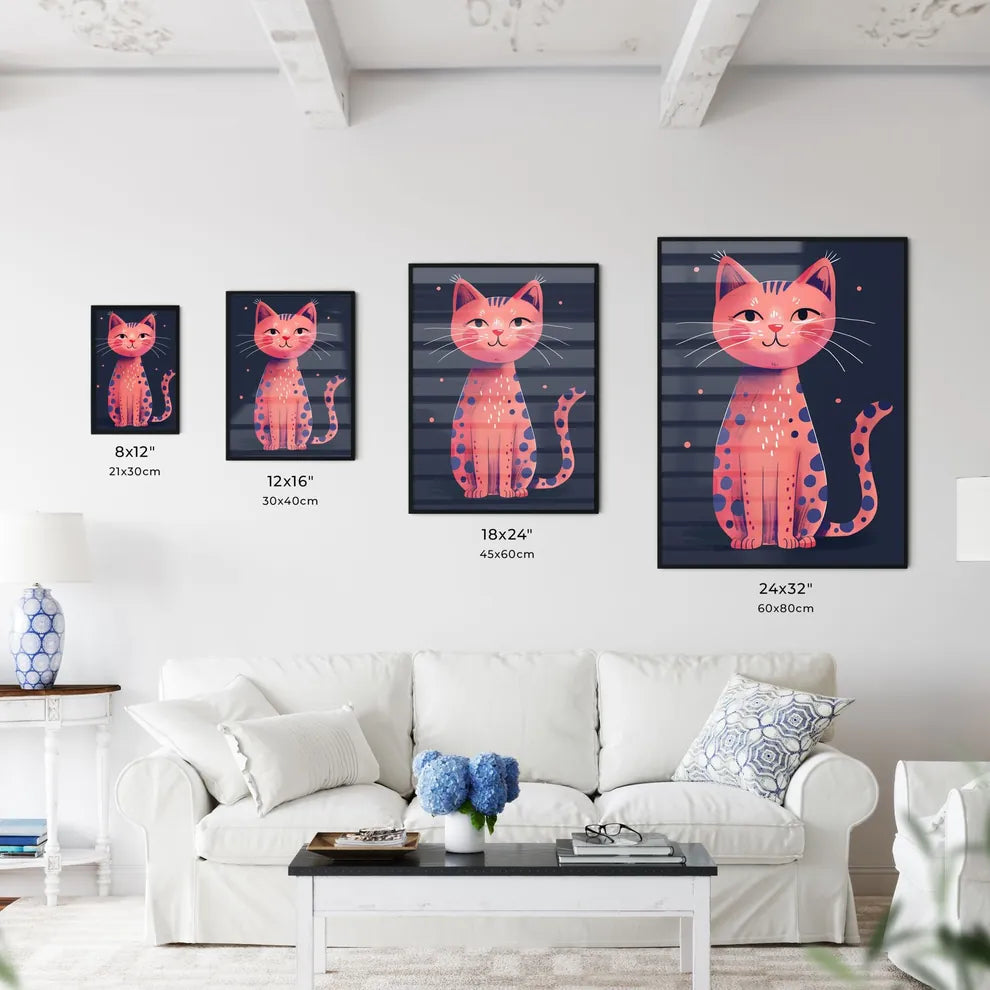 Adorable Pink Feline: Vibrant Size Chart
