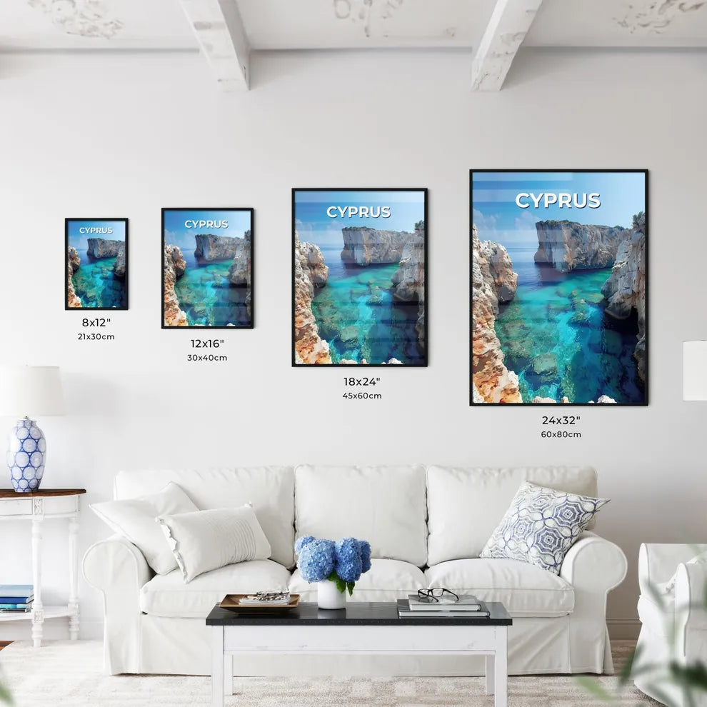 Vibrant Cyprus Seascape Painting - Kitchen Hangings