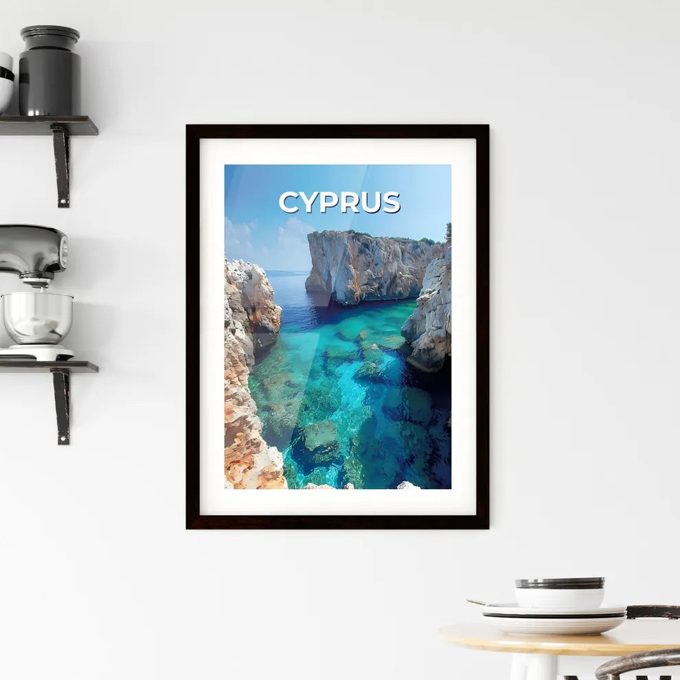 Vibrant Cyprus Seascape Painting Framed Print