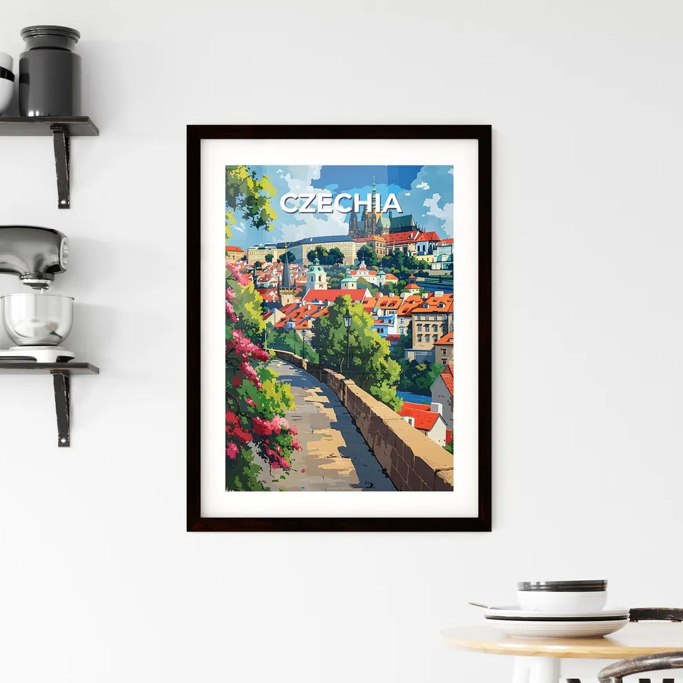 Vibrant Artistic Cityscape Painting, Czechia Custom Print