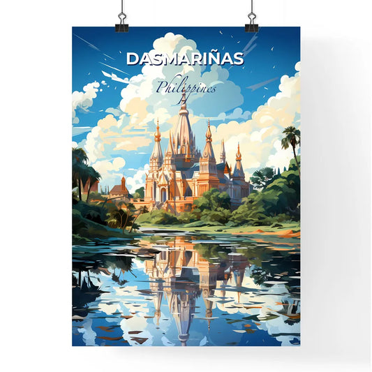 Painting of Dasmariñas Philippines Skyline with Castle, Trees, and Water Default Title