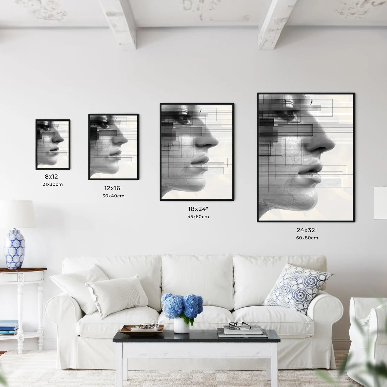 Vibrant Minimalist Line Drawing - Kitchen Hangings