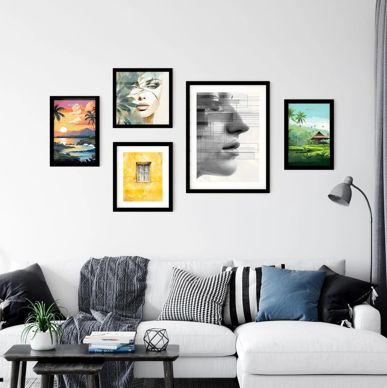 Vibrant Minimalist Line Drawing Wall Art