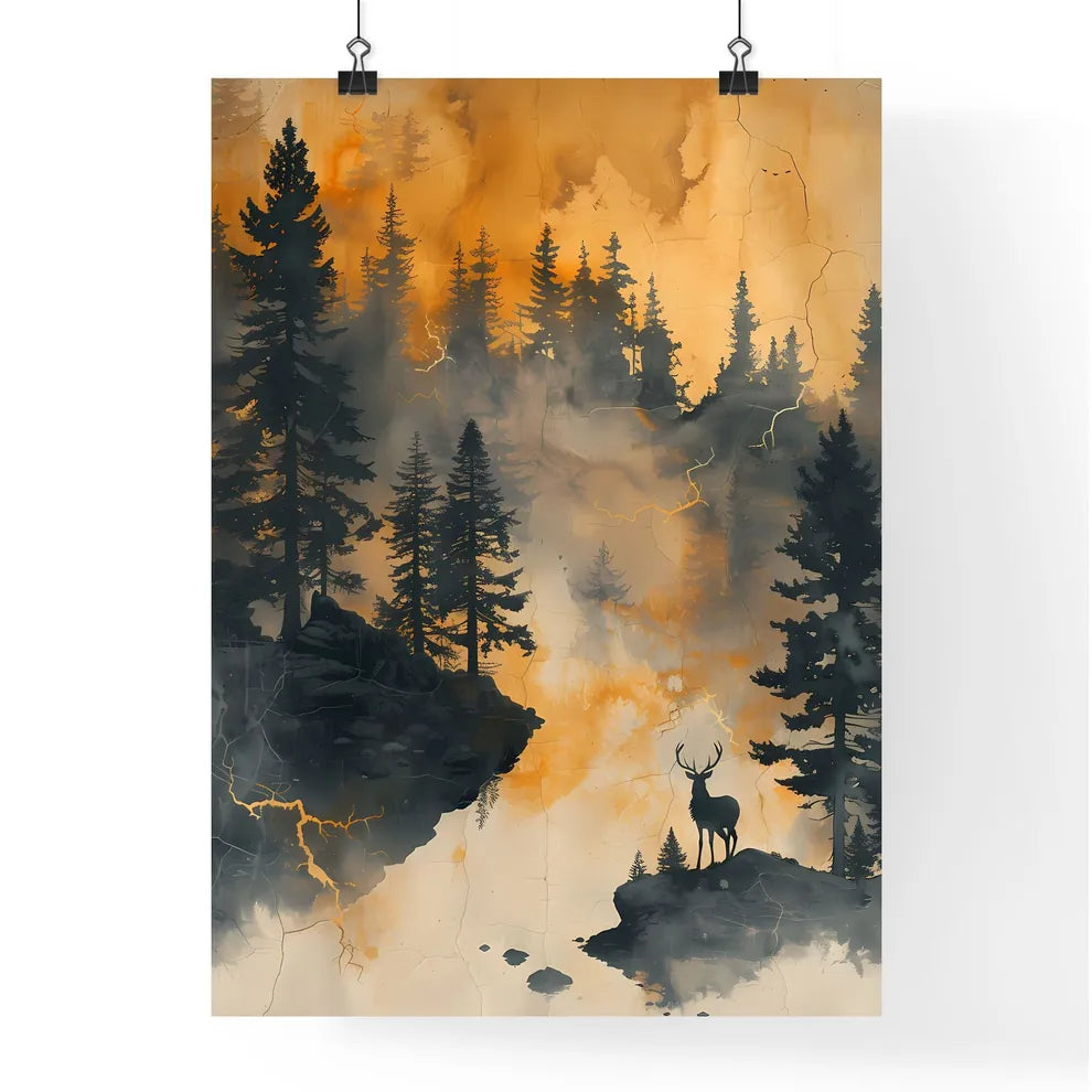 Deer in the Forest: Baroque A Poster