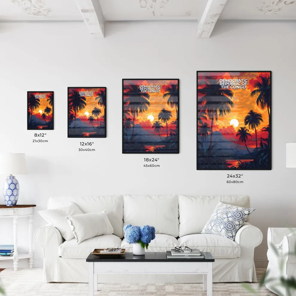 Vibrant African Sunset Painting - Kitchen Hangings