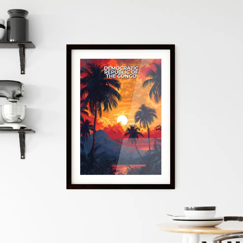 Vibrant African Sunset Painting Framed Print