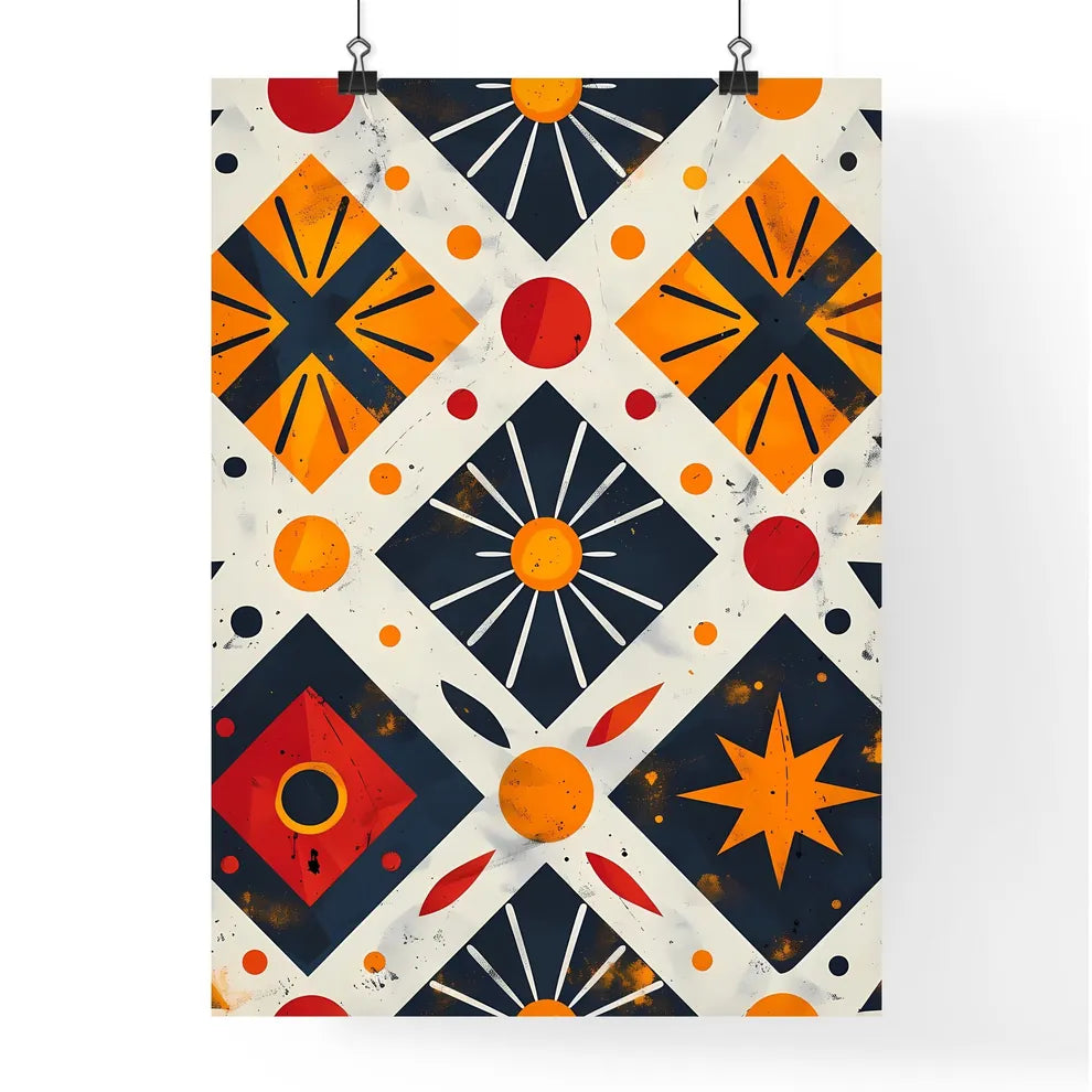 Afro Futuristic Tribal Monochrome Pattern Poster