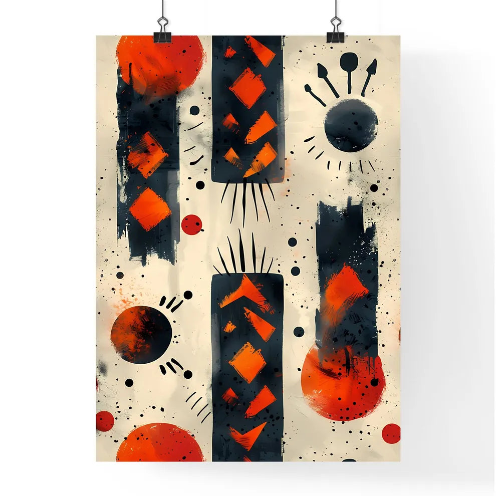 Afrofuturistic Monochrome Tribal Pattern Poster