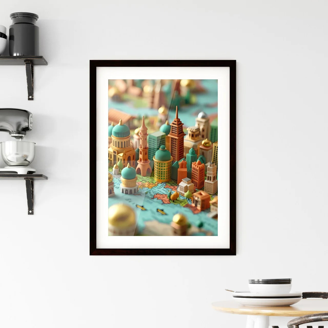 Diversify Your Investments: A Colorful Cityscape Artwork Showcasing Risk Reduction Through Asset Class Spread Custom Print
