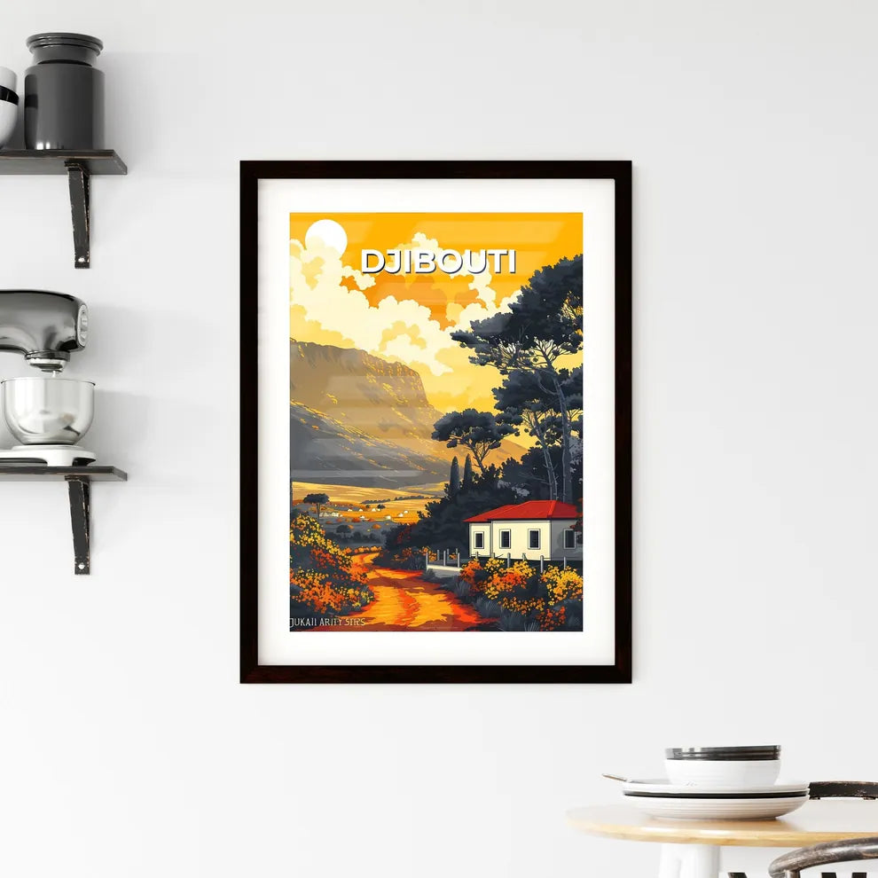 Vibrant African House Forest Painting Art Djibouti Custom Print