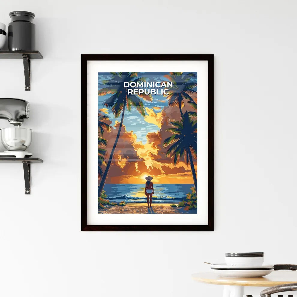 Vibrant Dominican Republic Beach Painting De Framed Print
