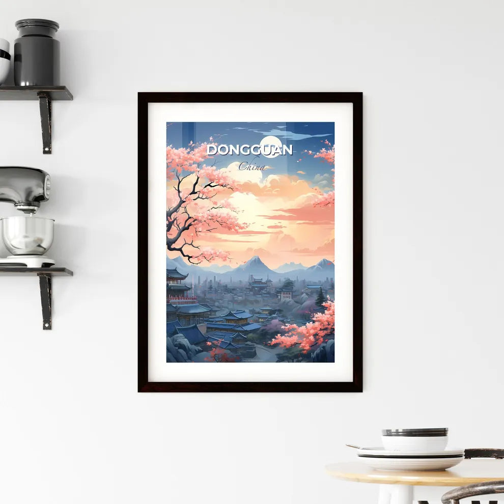 Dongguan Cityscape Painting: Vibrant Art of Urban Landscape with Tree and Building Default Title