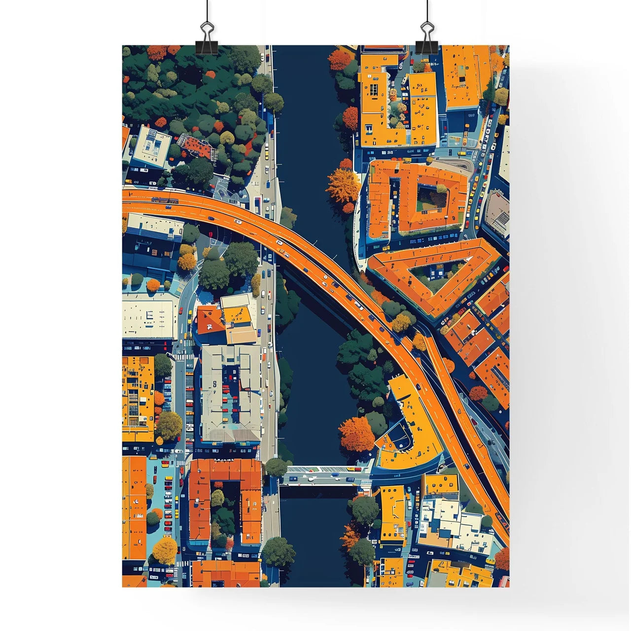 Panoramic Cityscapes - Aerial Urban Art Cityscape Panorama Landscape Poster