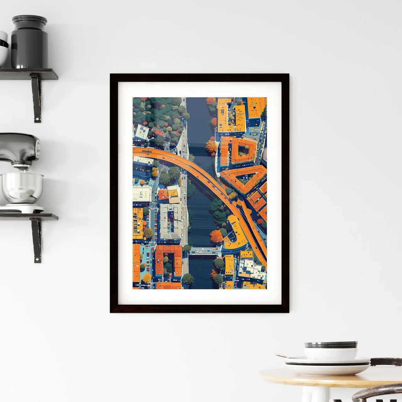 Panoramic Cityscapes - Aerial Urban Art Cityscape Panorama Landscape Custom Print