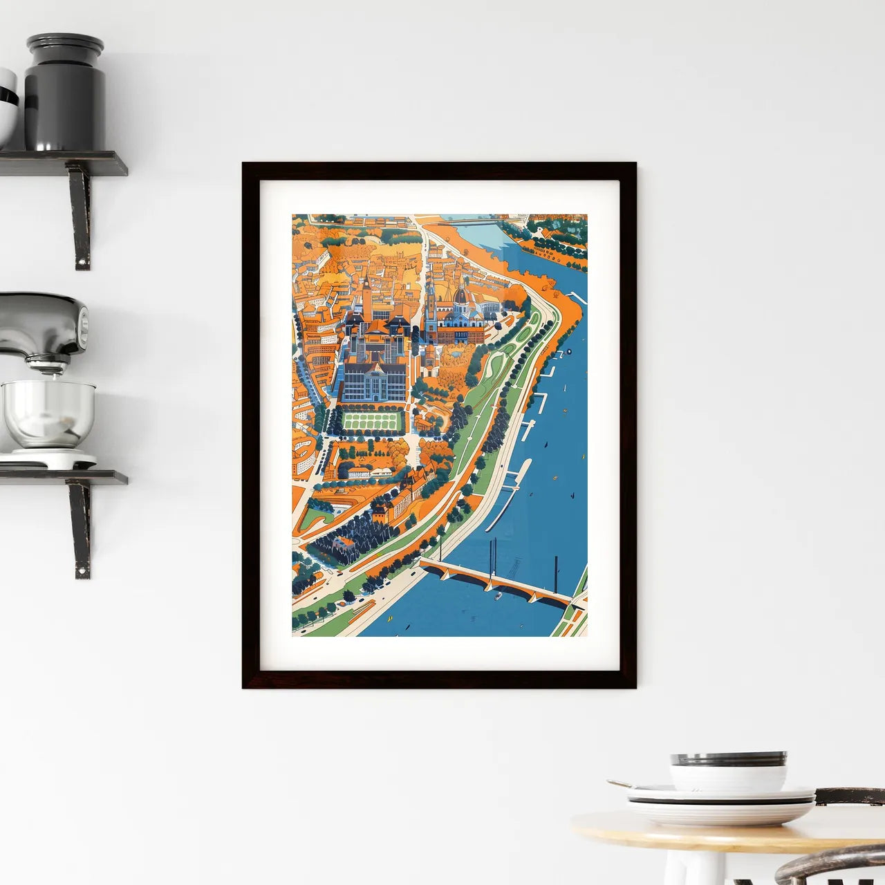 City Map - Artistic Urban Artwor Framed Print