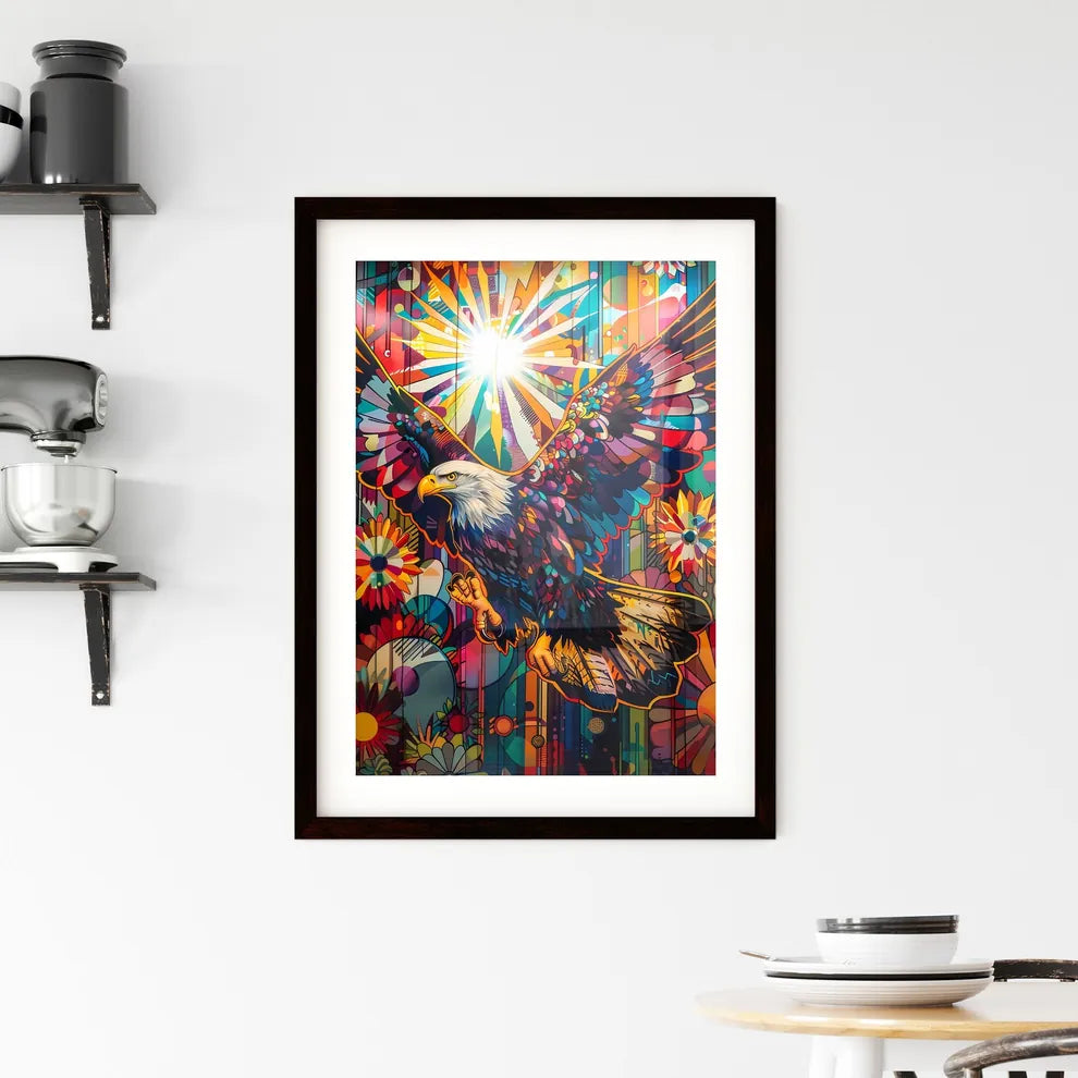 Psychedelic Eagle Painting: V Framed Print