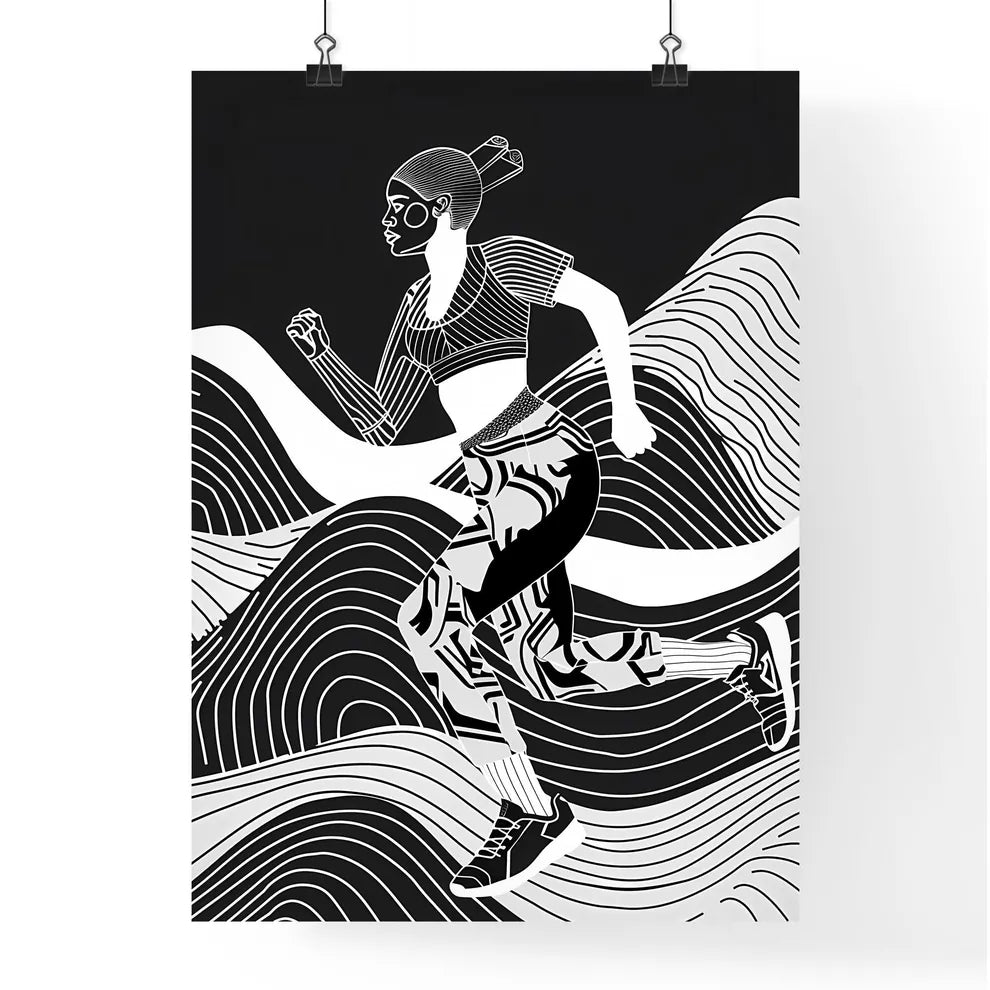 Vibrant artistic black-and-white line art of Poster