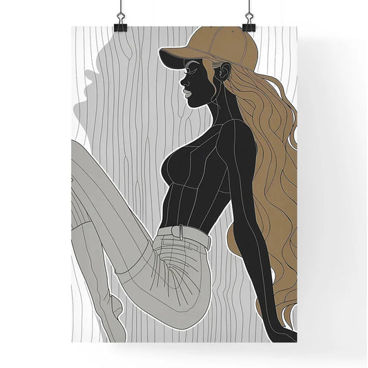 Feminine Line Art Minimalist Painting Poster