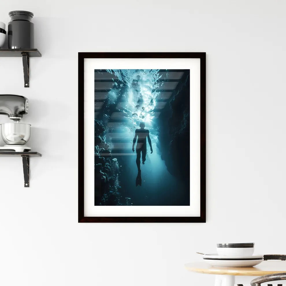 Artistic Underwater Explorati Framed Print
