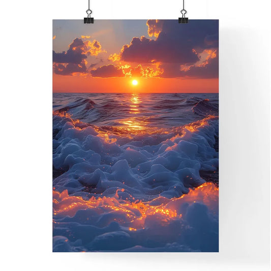 Sunset Sailing Seascape Painting Poster