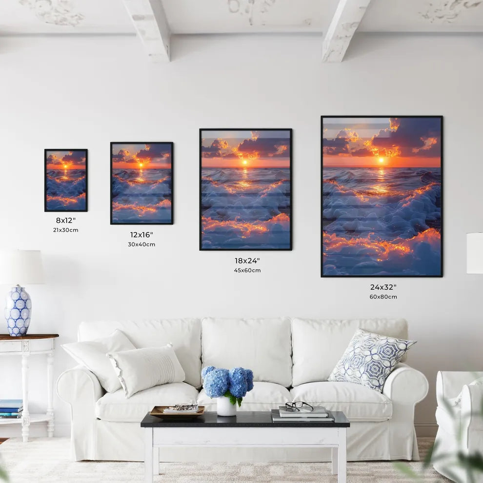 Sunset Sailing Seascape Painting - Kitchen Hangings