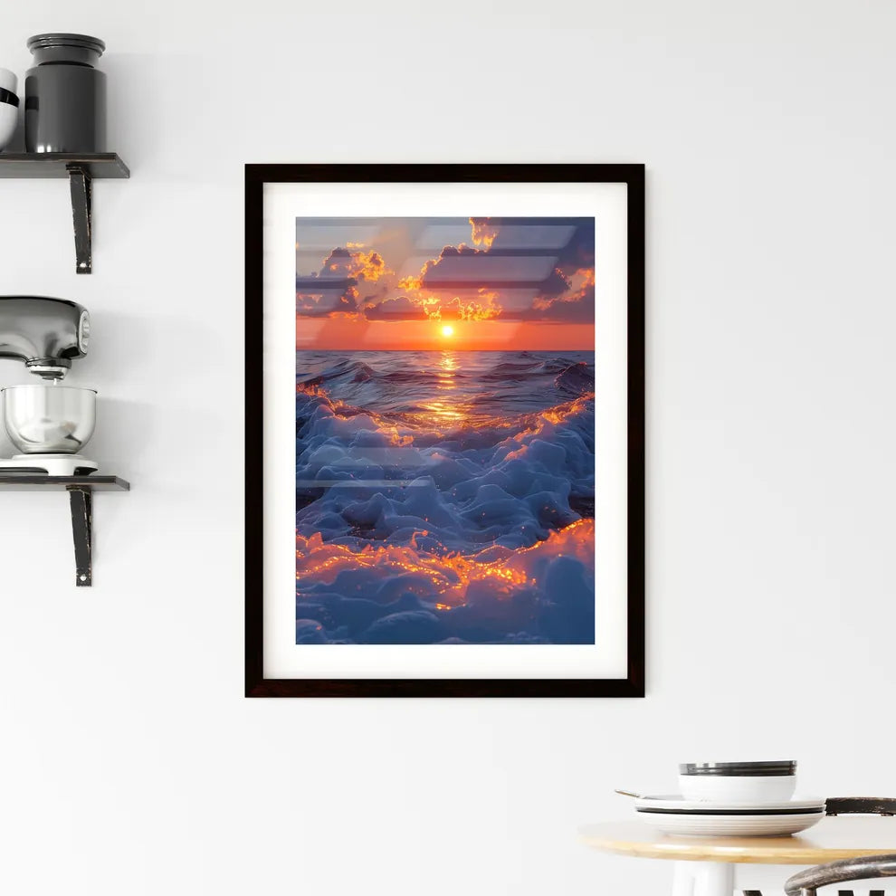 Sunset Sailing Seascape Painting Framed Print