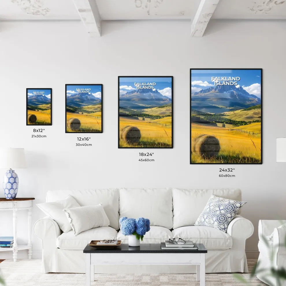 Vibrant Painting of a Hayfield with Mountain - Kitchen Hangings