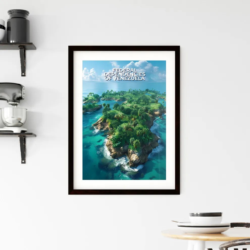 Oil Painting of Isla de Aves Framed Print