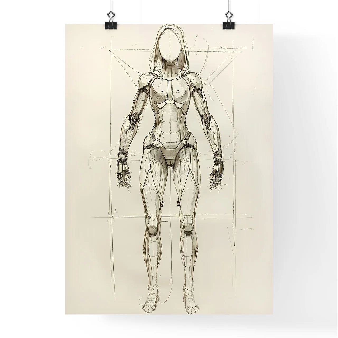 Vibrant Art Sketch Depicting Female Form Emp Poster