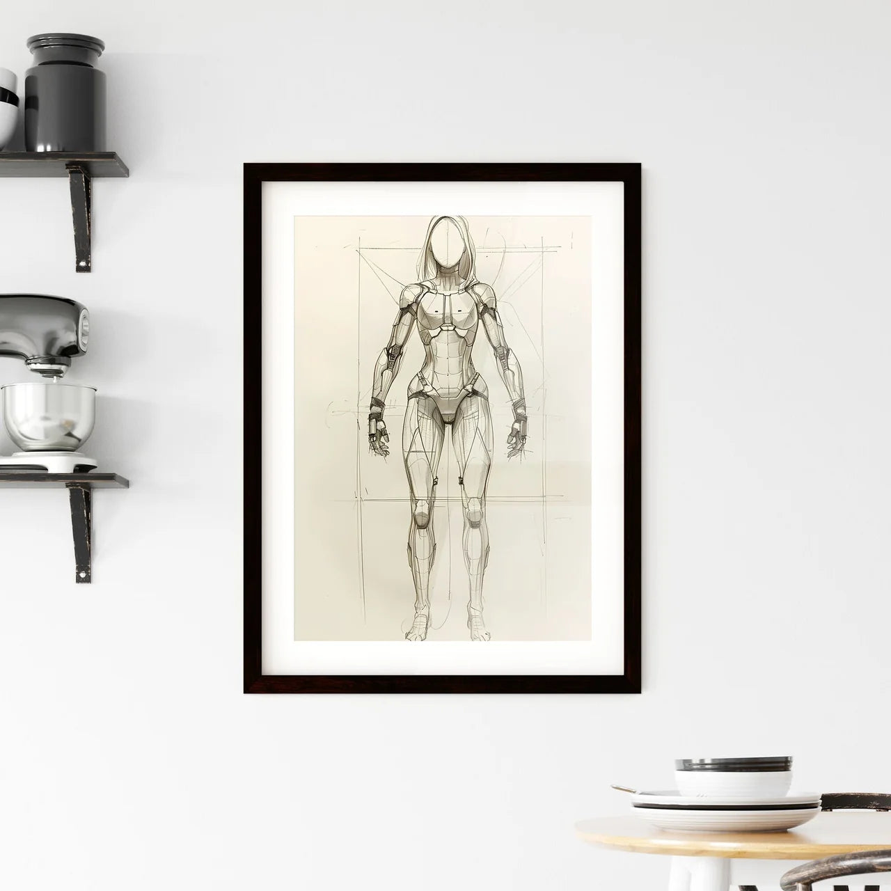 Vibrant Art Sketch Depicting Female Form Emp Framed Print