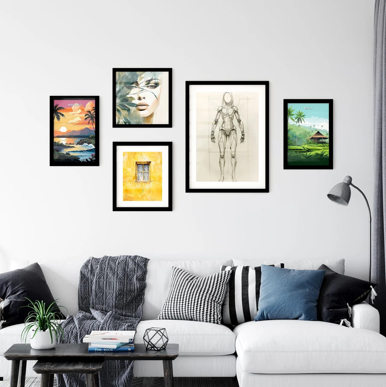 Vibrant Art Sketch Depicting Female Form Emp Wall Art