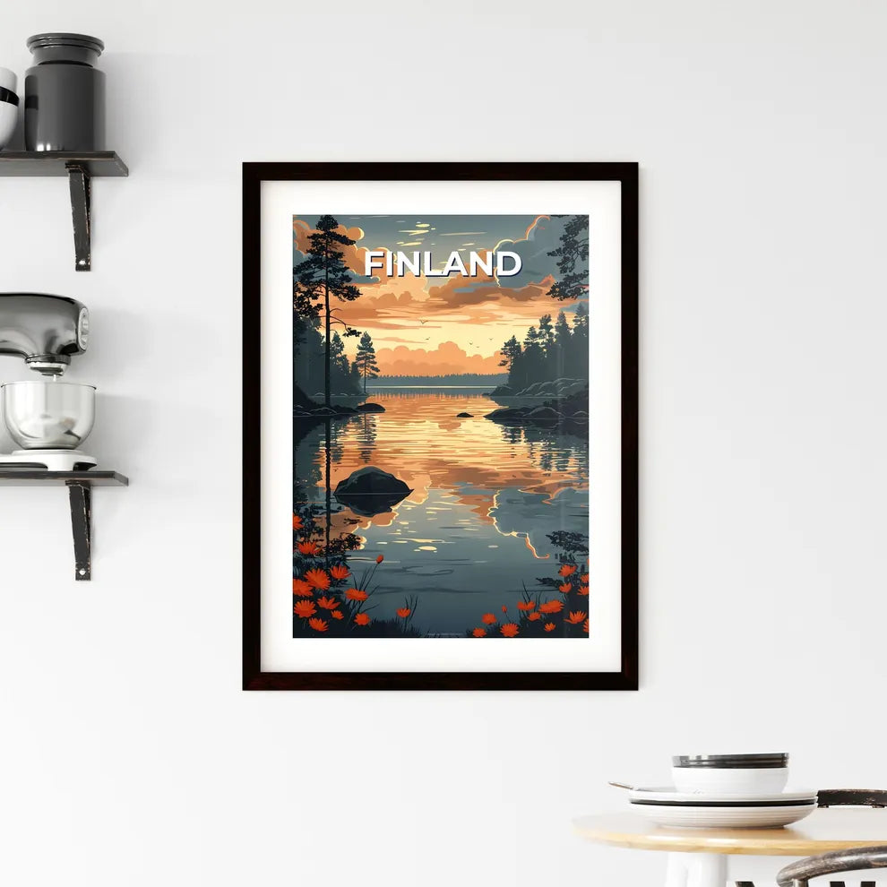 Expressive Painting of Finnish Nature with L Framed Print