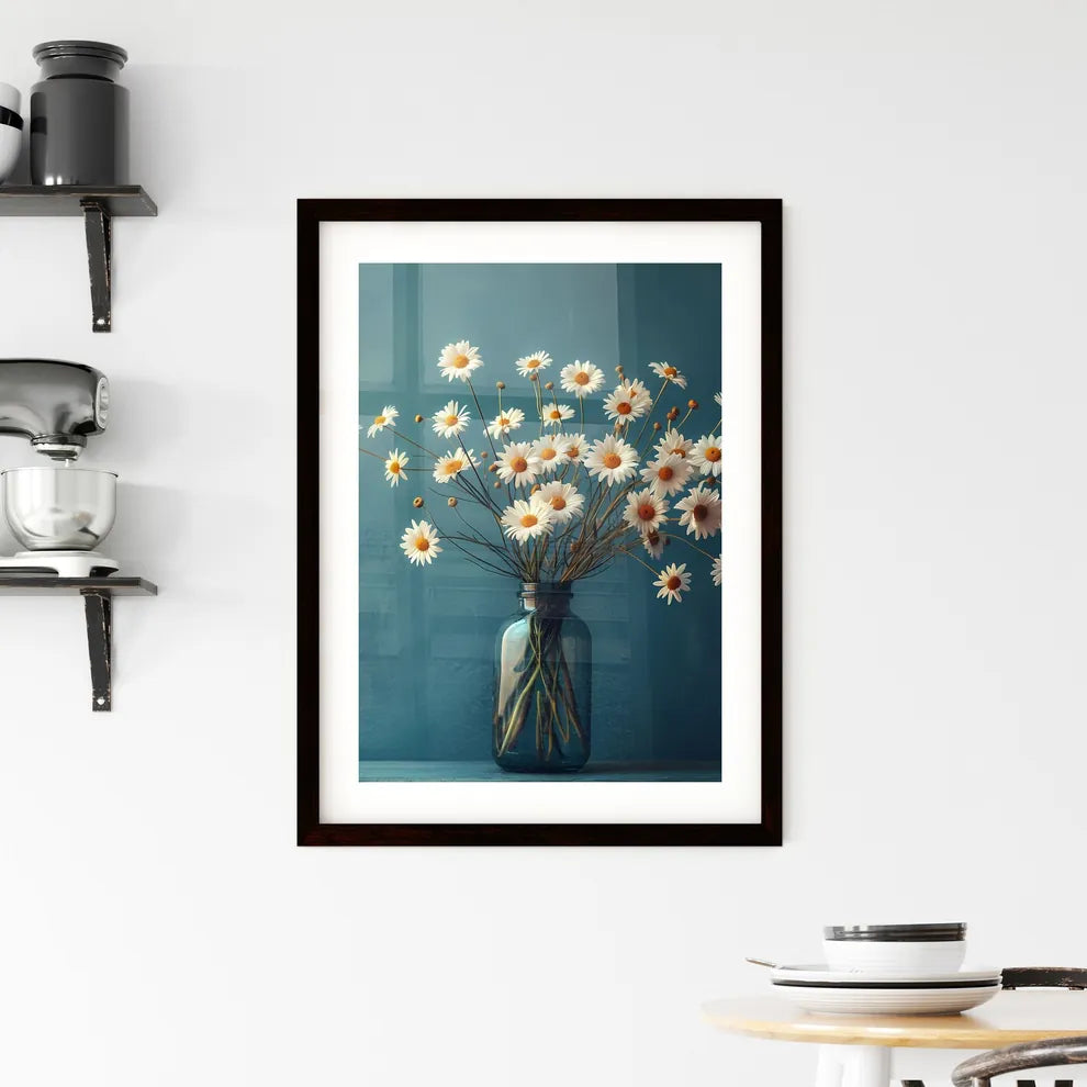 Modern Minimalist Line Art Floral Painting Framed Print