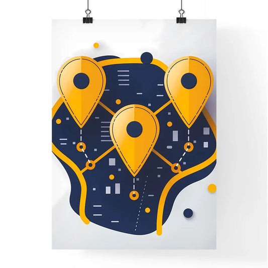 Flat minimalist illustration of 3 interconne Poster