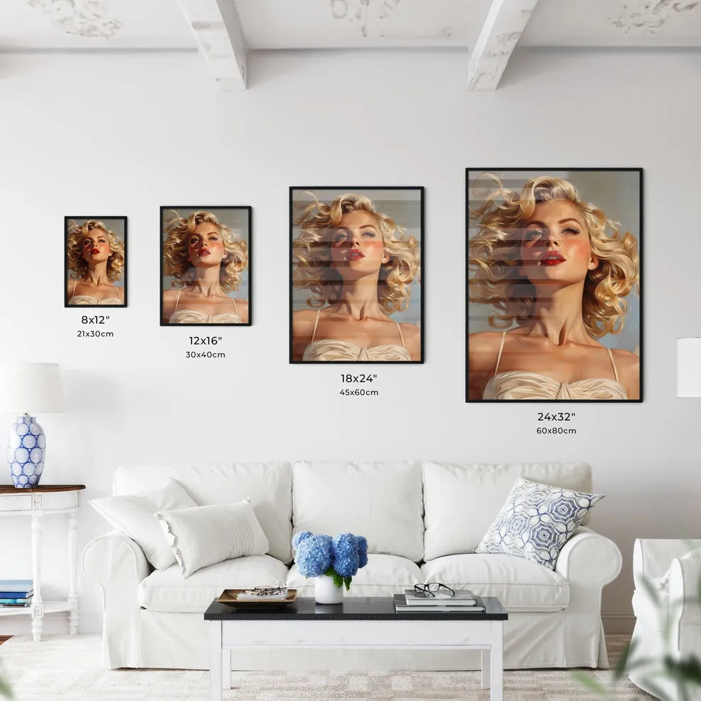 Modern Art Painting of a Blonde Woman with R - Kitchen Hangings