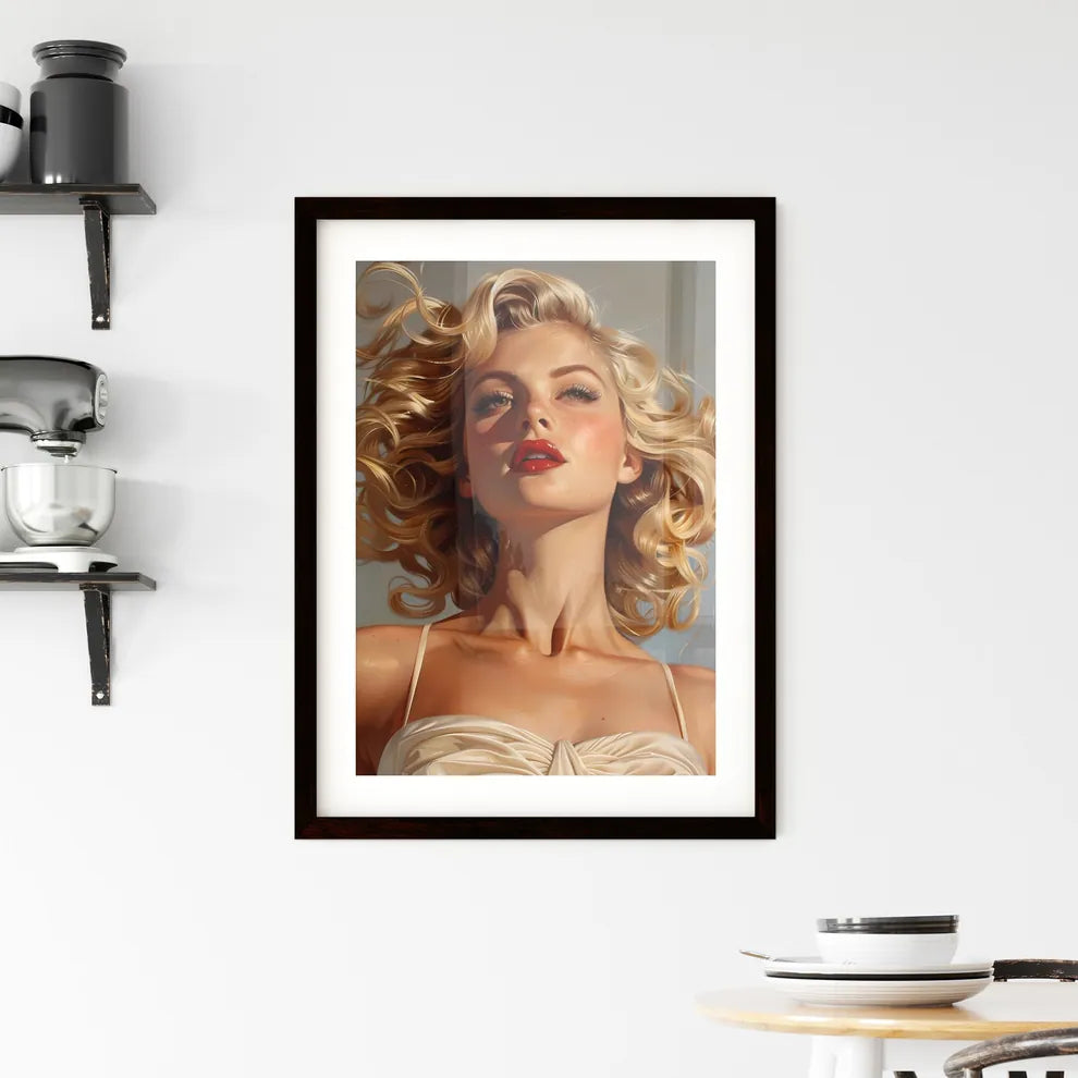 Modern Art Painting of a Blonde Woman with R Framed Print