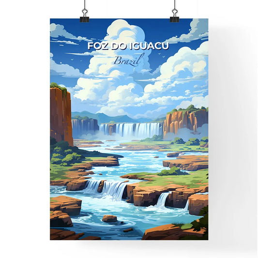Foz do Iguacu Brazil Cityscape Waterfall Valley Modern Art Painting Style Default Title