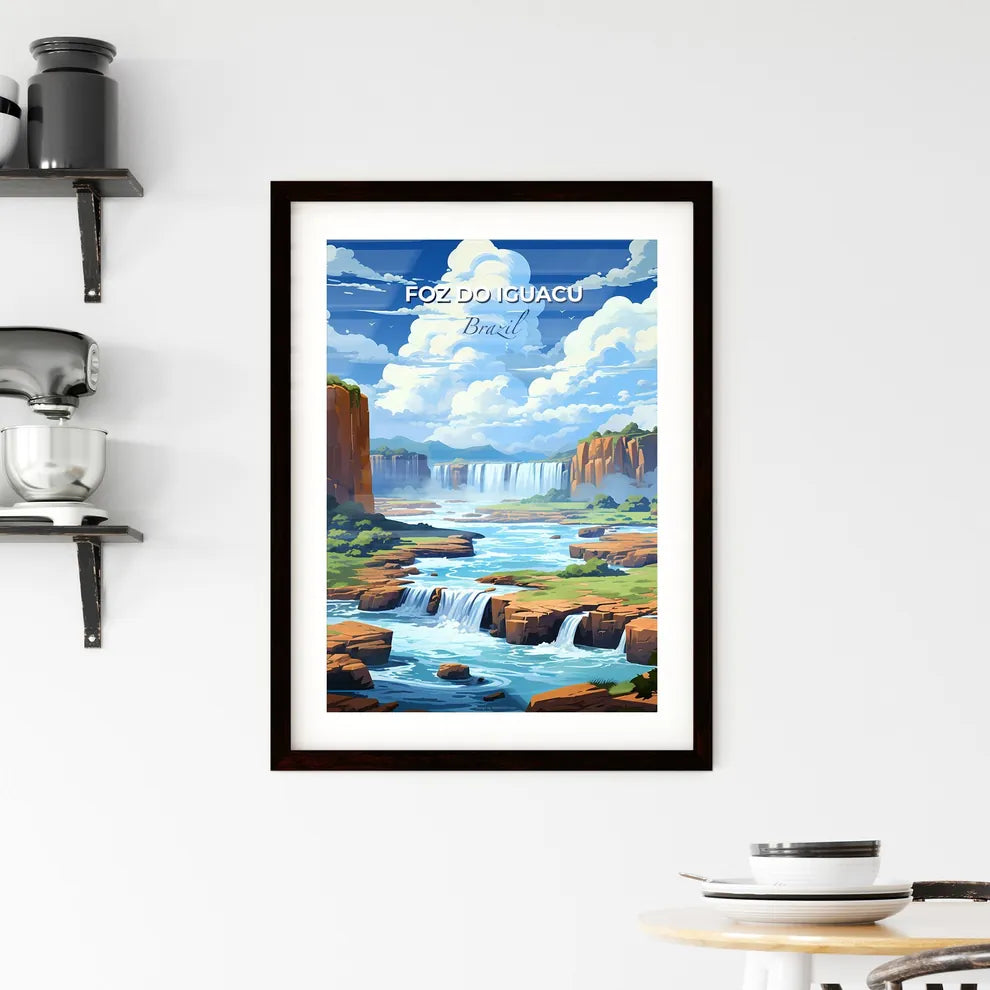 Foz do Iguacu Brazil Cityscape Waterfall Valley Modern Art Painting Style Default Title