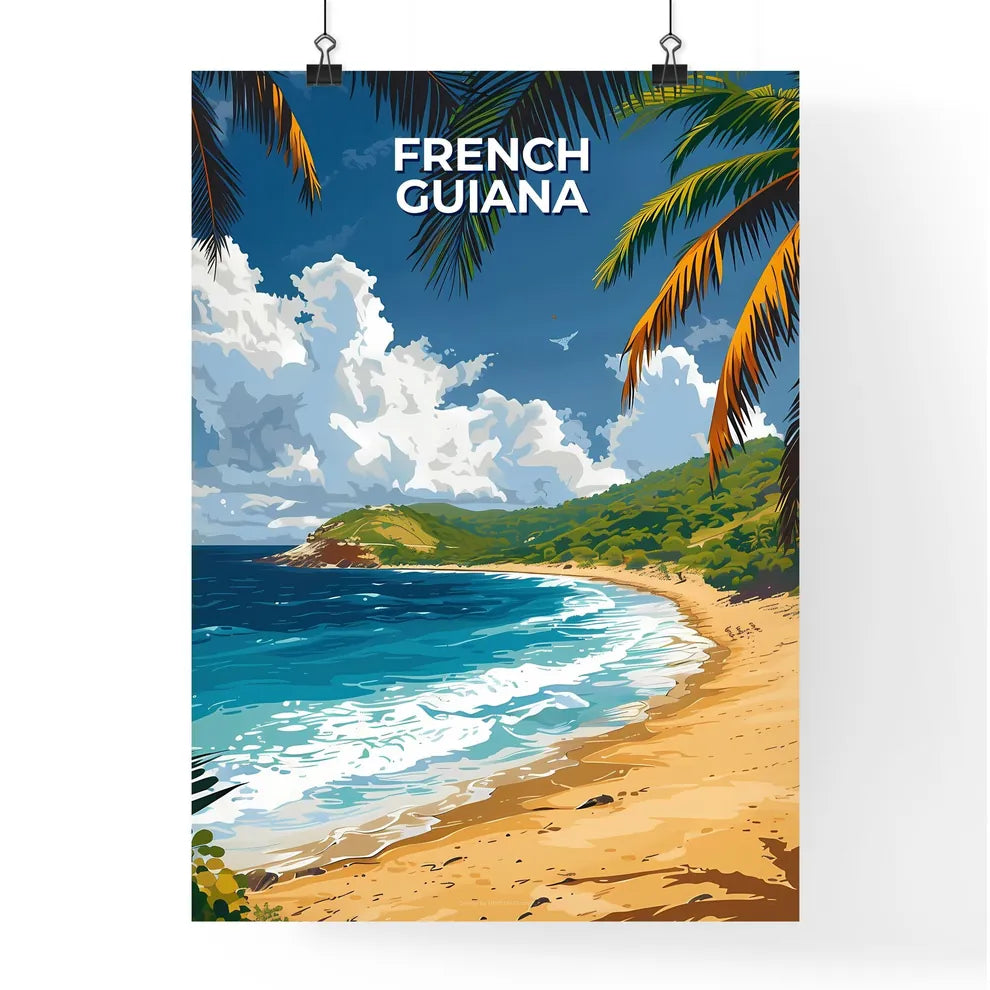 Vibrant Oil Painting of a Tropical Beach in  Poster