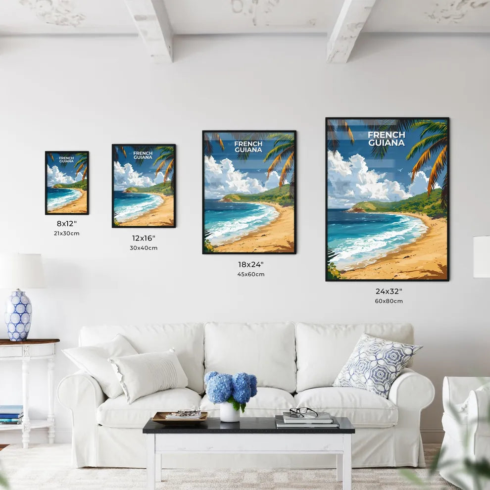 Vibrant Oil Painting of a Tropical Beach in  - Kitchen Hangings