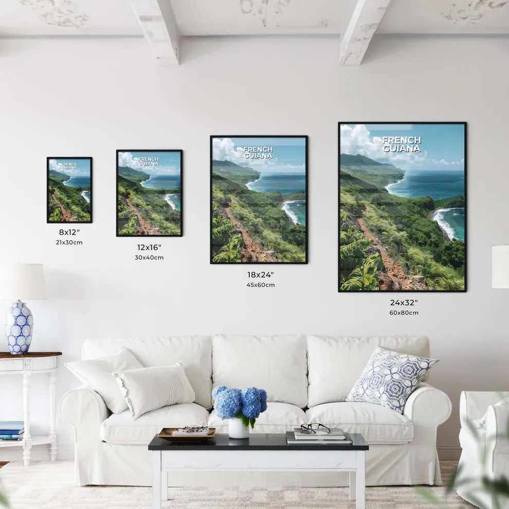 Vibrant Painting of a Cliffside Ocean Path i - Kitchen Hangings