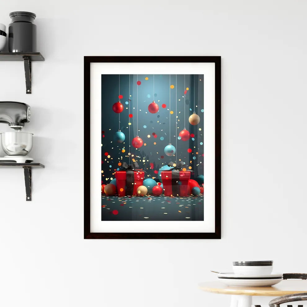 Colorful Presents with Ornaments for Friends Framed Print